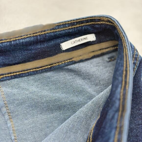 mango MNG Catherine Raw Hem High Waist Wide Leg Culotte Jeans Size 18 Dark Blue - Picture 8 of 15